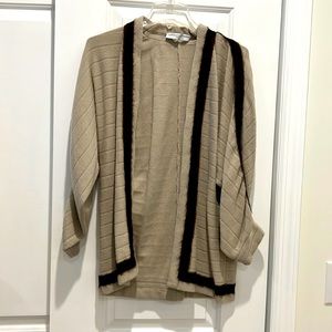 Carolina Hererra Tan/Brown cashmere cardigan
